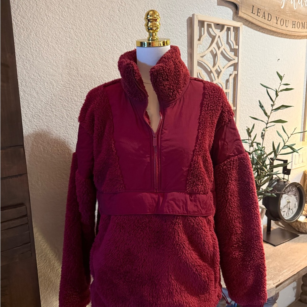PINK Victoria's Secret Deep Red Teddy 3/4 Zip